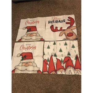 4Pcs Christmas Pillow Covers with Hidden Zipper Christmas Pillow Covers 18x18"